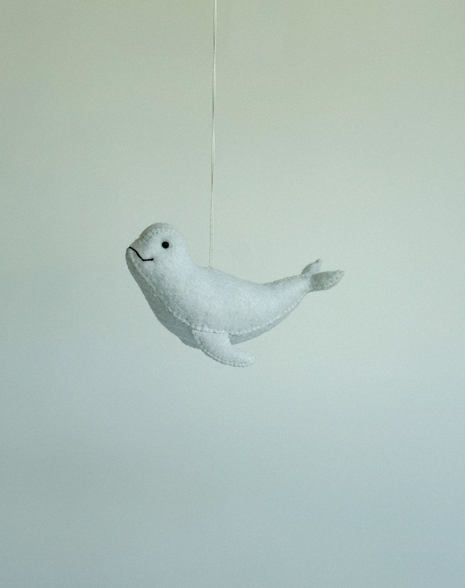 Felt Beluga Whale Ornament - WoollyFox